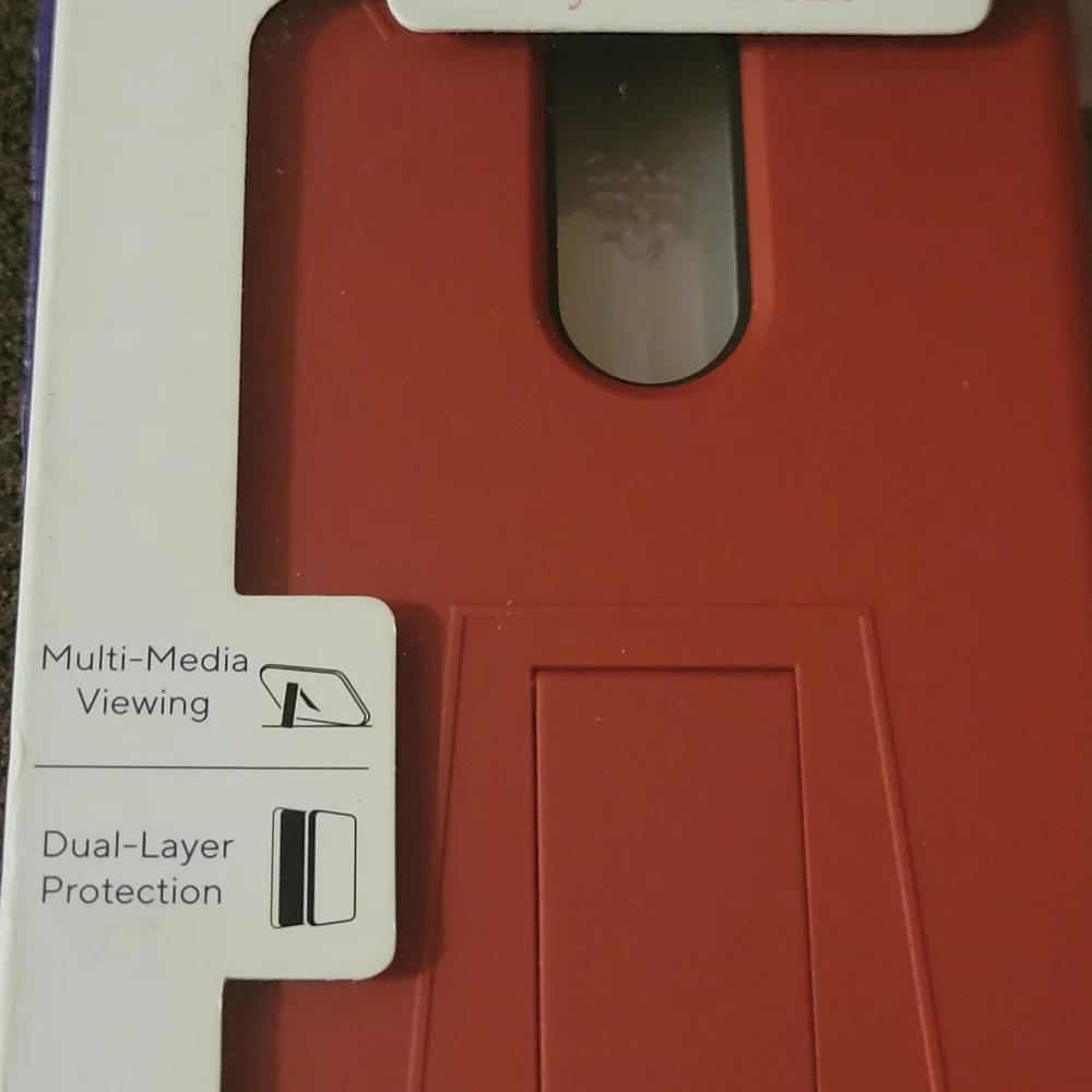 (2) LG Red Dual-Layer Cell Phone Case Metro By T Mobile